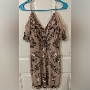 Aidan Mattox beaded cocktail mini dress